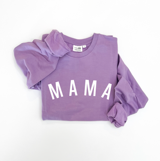 MWM Mama Curved Adult Crewneck - White Design