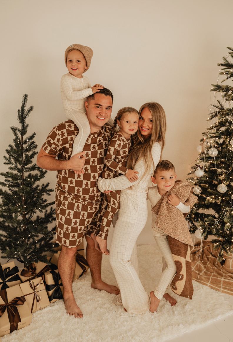 Bamboo Two Piece Pajamas 2024| Gingerbread Checkerboard