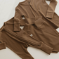 Two Piece Bamboo Pajamas | Ribbed Milk Chocolate