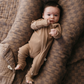 Bamboo Zip Pajamas | Ribbed Milk Chocolate
