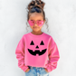 🎀 Pink Jack-o’-Lantern Girls Sweatshirt – Cute Halloween Pullover