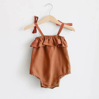 Slip Strap Linen Romper