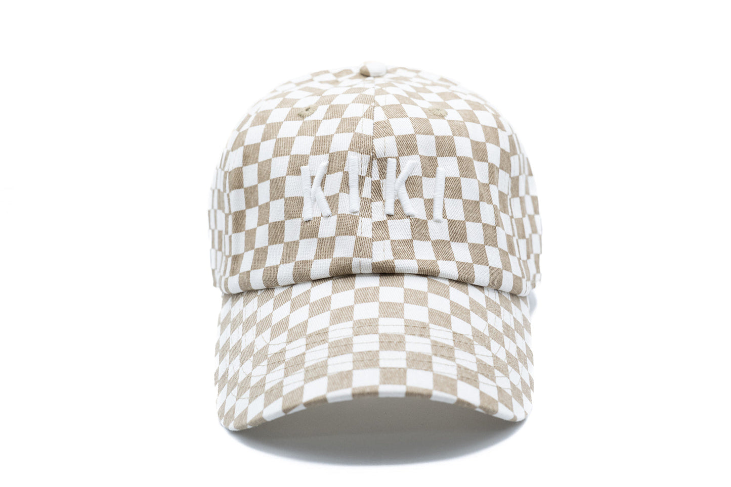 Tan Checker Custom Hat