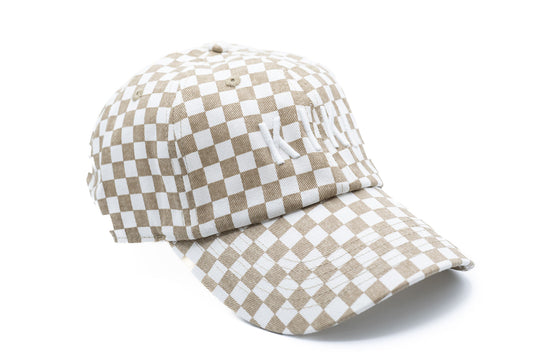 Tan Checker Custom Hat