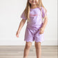 Custom Embroidered Scalloped Shorts Set - Pink or Purple