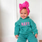 Custom Embroidered Organic Cotton Hooded Jogger Set - Teal