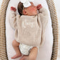 Custom Embroidered Knit Sweater - Beige Tone on Tone