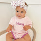 Custom Embroidered Organic Cotton Terry Shorts Set - Pink & Purple