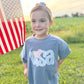 Lace Floral USA 4th of July Oversized Tee or T-Shirt Bubble Romper