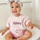 Custom Embroidered Organic Cotton Terry Shorts Set - Pink & Purple