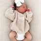 Custom Embroidered Knit Sweater - Beige Tone on Tone
