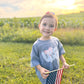 Lace Floral USA 4th of July Oversized Tee or T-Shirt Bubble Romper