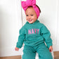 Custom Embroidered Organic Cotton Hooded Jogger Set - Teal