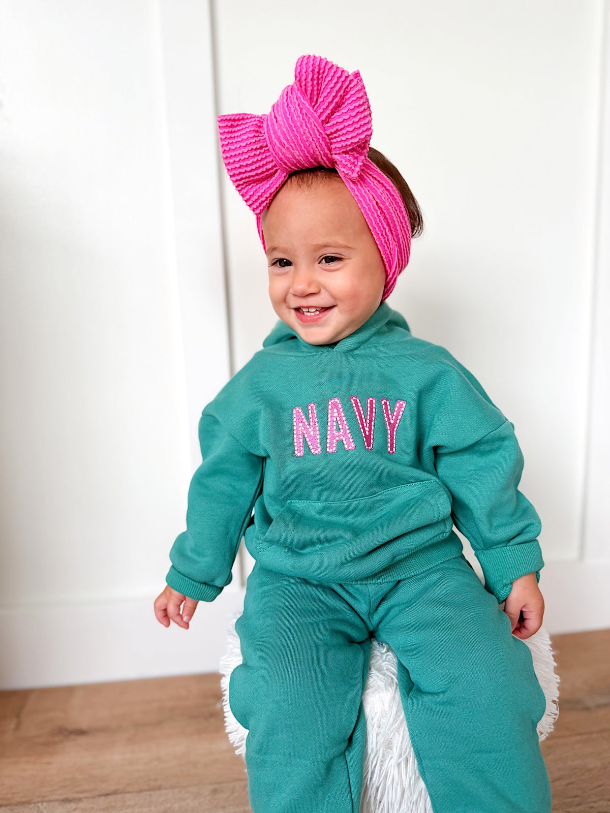 Custom Embroidered Organic Cotton Hooded Jogger Set - Teal