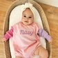 Custom Embroidered Colorblock Sweatshirt Romper