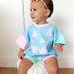 Gingham Jack o'Lantern Colorblock Tee & Bamboo Shorts Set