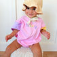 Custom Embroidered Colorblock T-Shirt Romper