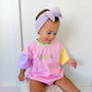 Custom Embroidered Colorblock T-Shirt Romper
