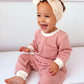 Gestreifter Sweatshirt-Strampler aus Bio-Baumwolle