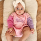 Custom Embroidered Colorblock Sweatshirt Romper