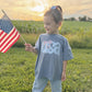 Lace Floral USA 4th of July Oversized Tee or T-Shirt Bubble Romper