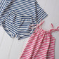 Euro Stripe Short Set