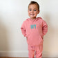 Custom Embroidered Organic Cotton Hooded Jogger Set - Pink