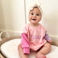 Custom Embroidered Colorblock Sweatshirt Romper