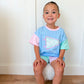Gameday Pennant Colorblock Tee & Shorts Set or Bubble Romper - Blue Pastel
