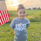 Lace Floral USA 4th of July Oversized Tee or T-Shirt Bubble Romper