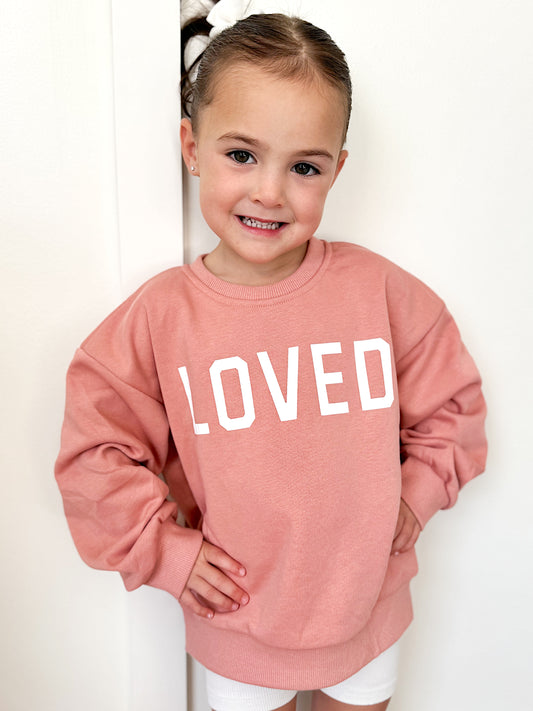Loved Crewneck Sweatshirt - Red or Pink