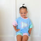 Gameday Pennant Colorblock Tee & Shorts Set or Bubble Romper - Blue Pastel