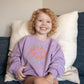 Custom Embroidered Bow Pumpkin Crewneck Sweatshirt or Bubble Romper - Blue or Purple