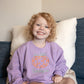 Custom Embroidered Bow Pumpkin Crewneck Sweatshirt or Bubble Romper - Blue or Purple
