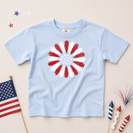 Sunflower 4th of July Tee or Bubble Romper