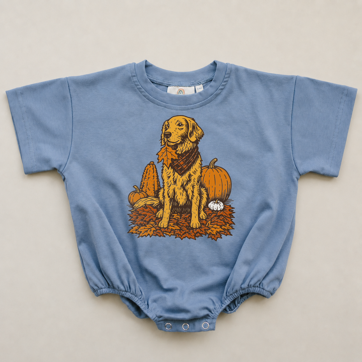 Fall Golden Retriever Oversized Tee or T-Shirt Romper - more colors