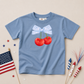 Cherry Bow 4th of July Tee or Bubble Romper