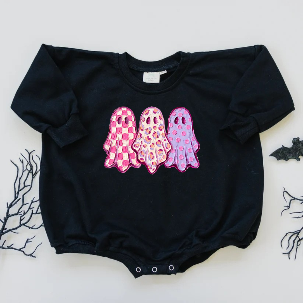 Girly Ghost Trio Graphic Sweatshirt, Tee or Bubble Romper