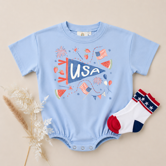 4th of July Party Tee or Bubble Romper
