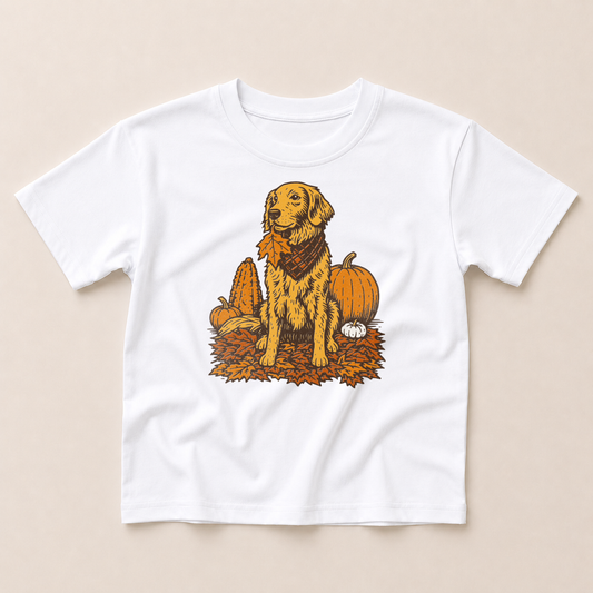 Fall Golden Retriever Oversized Tee or T-Shirt Romper - more colors