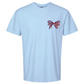 Custom Embroidered Women's 4th of July Bow on Comfort Colors Tee