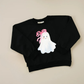 Ghosty with a Bow Graphic Sweatshirt, Tee or Bubble Romper