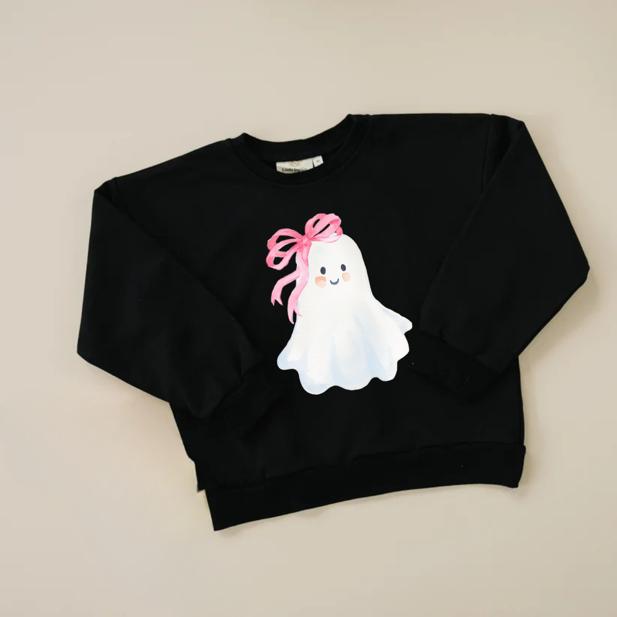 Ghosty with a Bow Graphic Sweatshirt, Tee or Bubble Romper