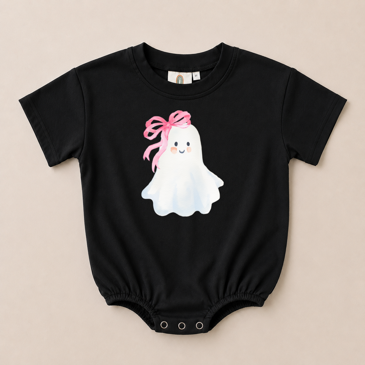 Ghosty with a Bow Graphic Sweatshirt, Tee or Bubble Romper