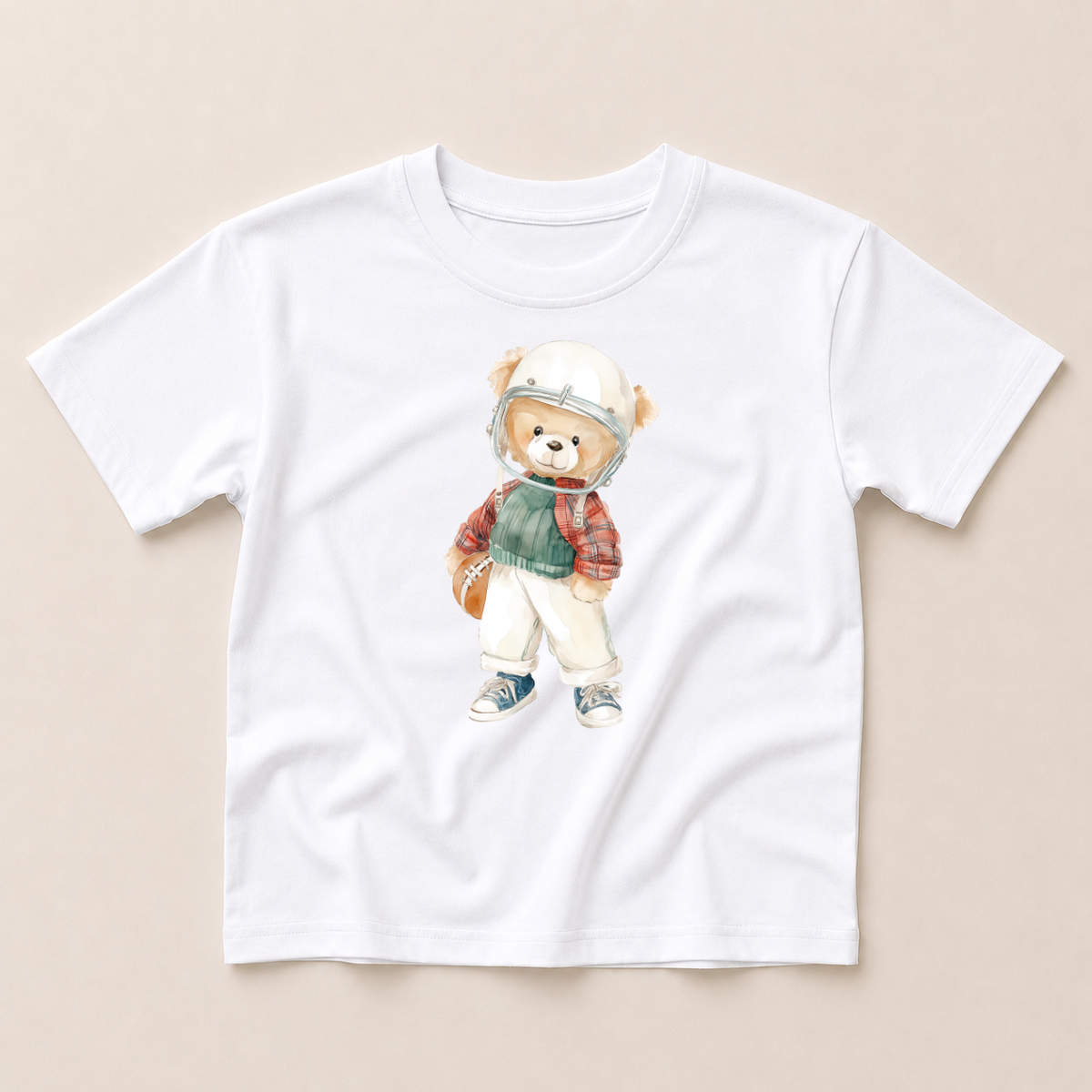 Bear Football Graphic Oversized Tee or T-Shirt Romper