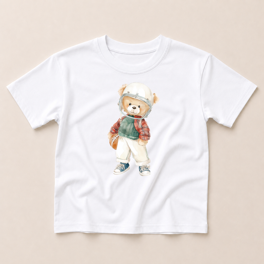 Teddy Bear Football Graphic Oversized Tee or T-Shirt Romper