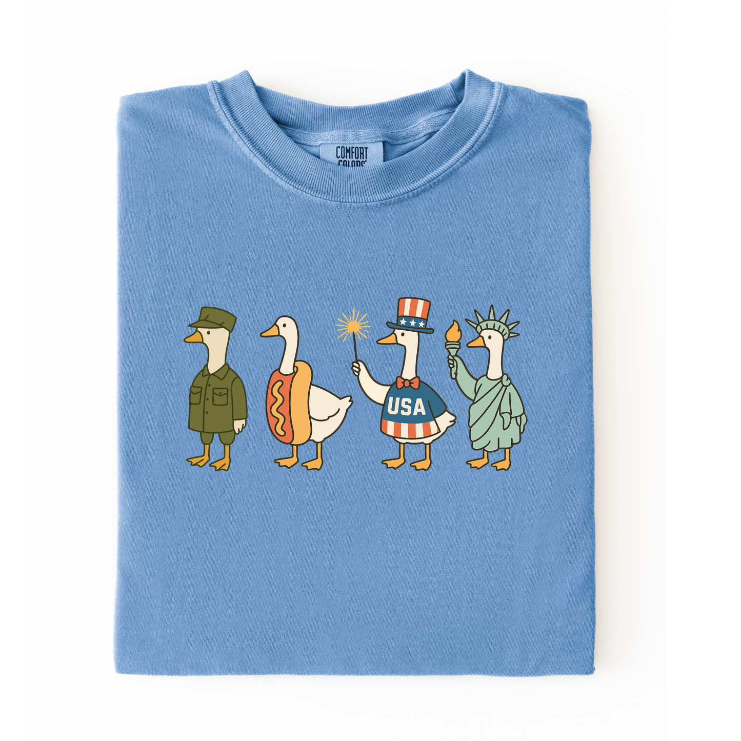 Comfort Colors Patriotic Goose 4th of July Tee - choose your color