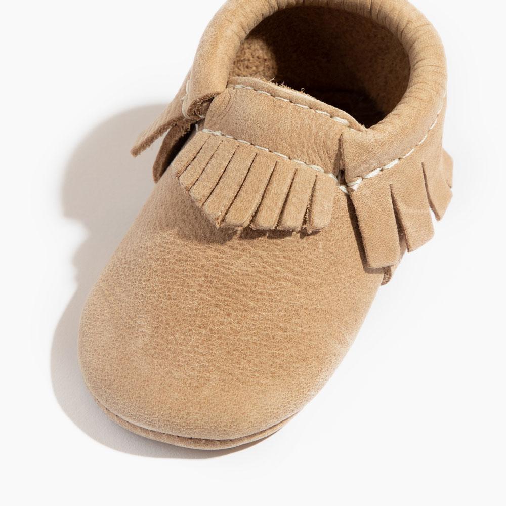 Weathered Brown Moccasin Baby Shoe