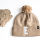 Tan Smiley Pom Pom Hat