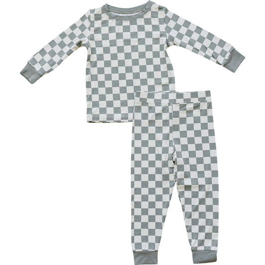 Light Green Checkered Bamboo Cozy Set - Little Joy Co.